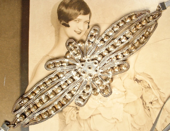 ANTIQUE Art Deco 1920s Flapper Headband, Rhinesto… - image 10