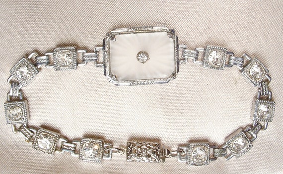 ANTIQUE Art Deco Camphor Glass Bracelet, Vintage … - image 5