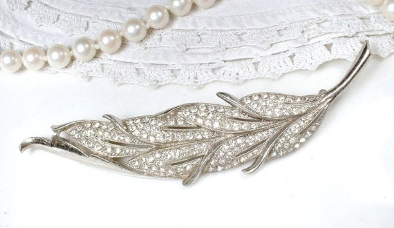 1930 Vintage Art Deco Silver Leaf Bridal Hair Com… - image 2