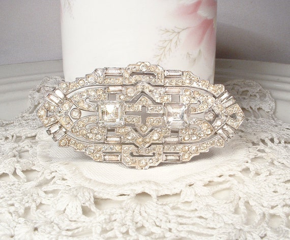 Antique Art Deco Bridal Hair Comb/1920s Wedding D… - image 6