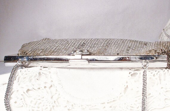 PRISTINE Flapper Purse, Whiting Davis Silver Mesh… - image 4