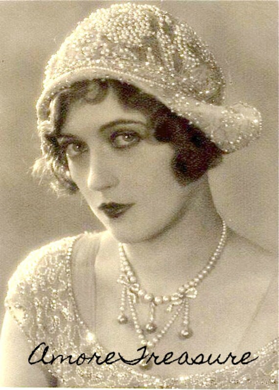 Great Gatsby Style Pearl and Rhinestone Wedding Earrings