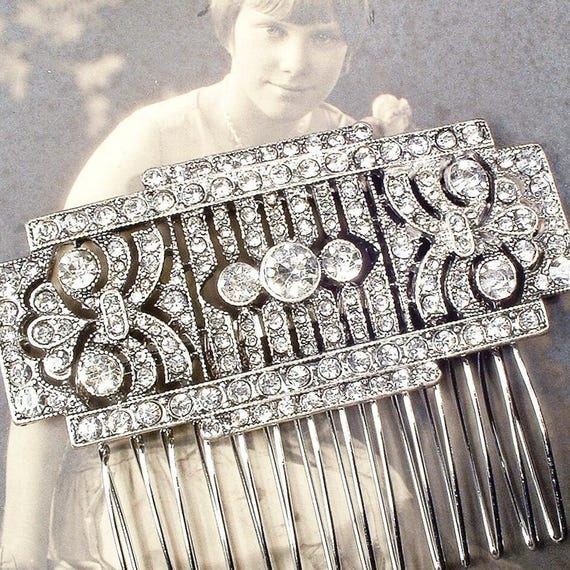 Bridal Hair Comb, Art Deco Wedding 1920s Headpiece Flapper Gatsby 1920 Vintage Wedding