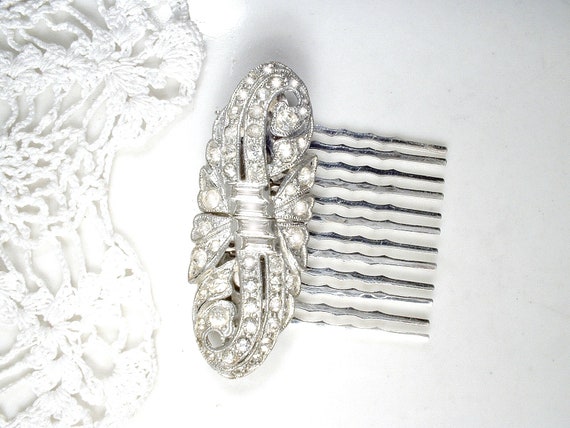 ANTIQUE Art Deco Bridal Hair Pins, Duette Dress C… - image 6