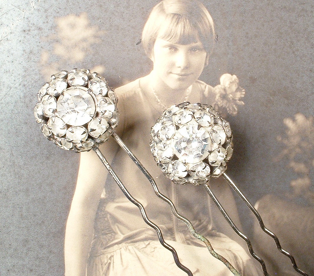AmoreTreasure Antique 1920s 1930s Art Deco Wedding Hair Pin