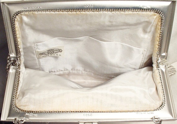 PRISTINE Flapper Purse, Whiting Davis Silver Mesh… - image 9