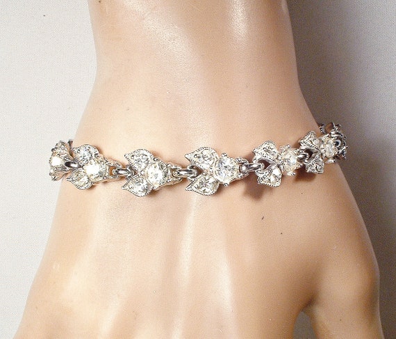 PRISTINE BOGOFF Art Deco Rhinestone Bracelet, 194… - image 7