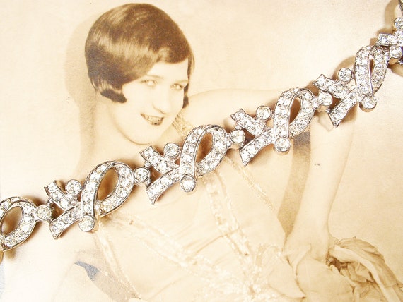PRISTINE Vintage LEDO Art Deco Flapper Bracelet, … - image 3