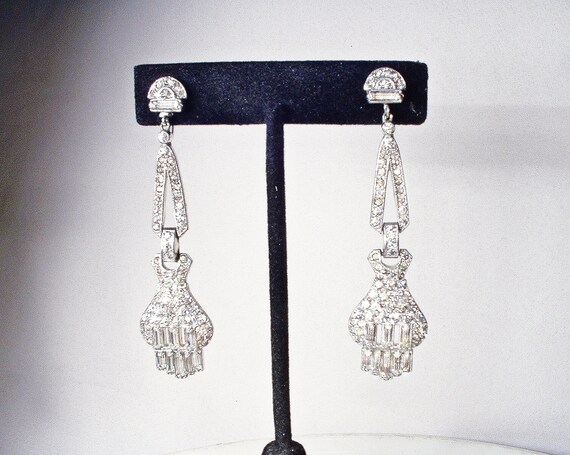 1930s Art Deco/Edwardian Flapper Dangle Earrings,… - image 5