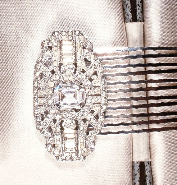ANTIQUE Art Deco/Edwardian 1930s Paste Rhinestone Bri… Gem
