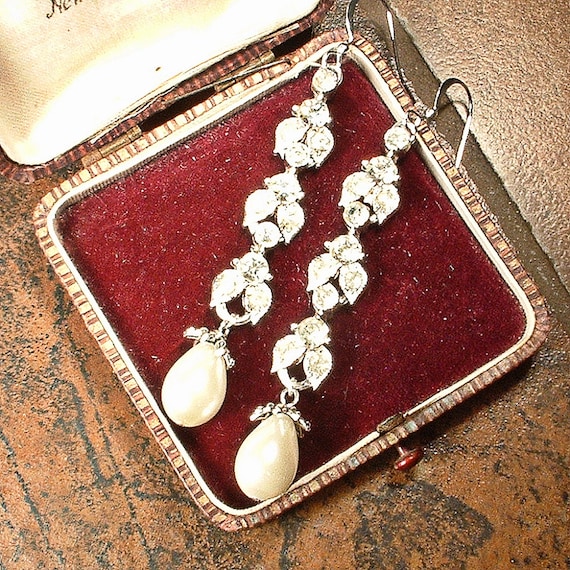 Boucles D'oreilles Vintage Style Art Déco - Occasion, Bijou Ancien élégant