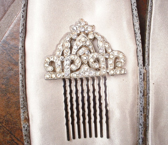 Vintage 1930s Art Deco Hair Comb/Wedding Dress Cl… - image 5