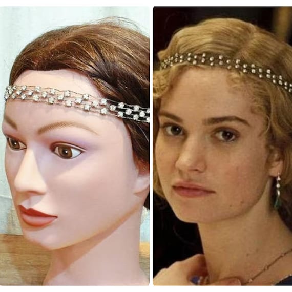 Vintage Rare 2 Piece Beaded Metal Hair Headband ANTIQUE 1920s Headband, Flapper Rhinestone Bridal Hair Vine  main image 3