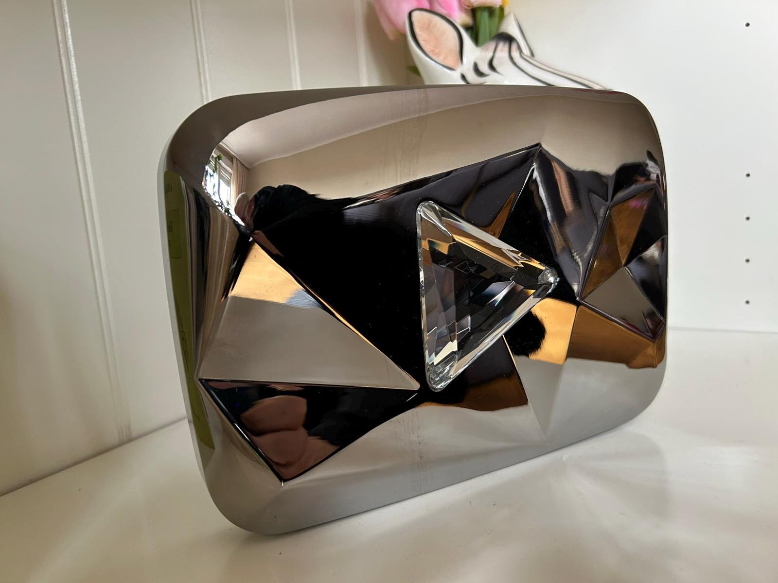 YouTube Diamond PLAY Button ダイヤモンド 盾 Youtube Silver Diamond Play Button - Etsy