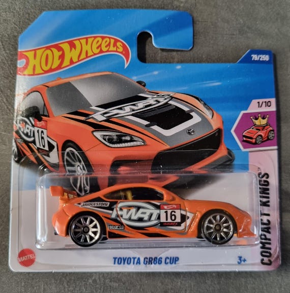 Hot Wheels Toyota GR86 Cup Compact Kings – 1/64 Modellauto In Orange, Limitierte Edition 79/250