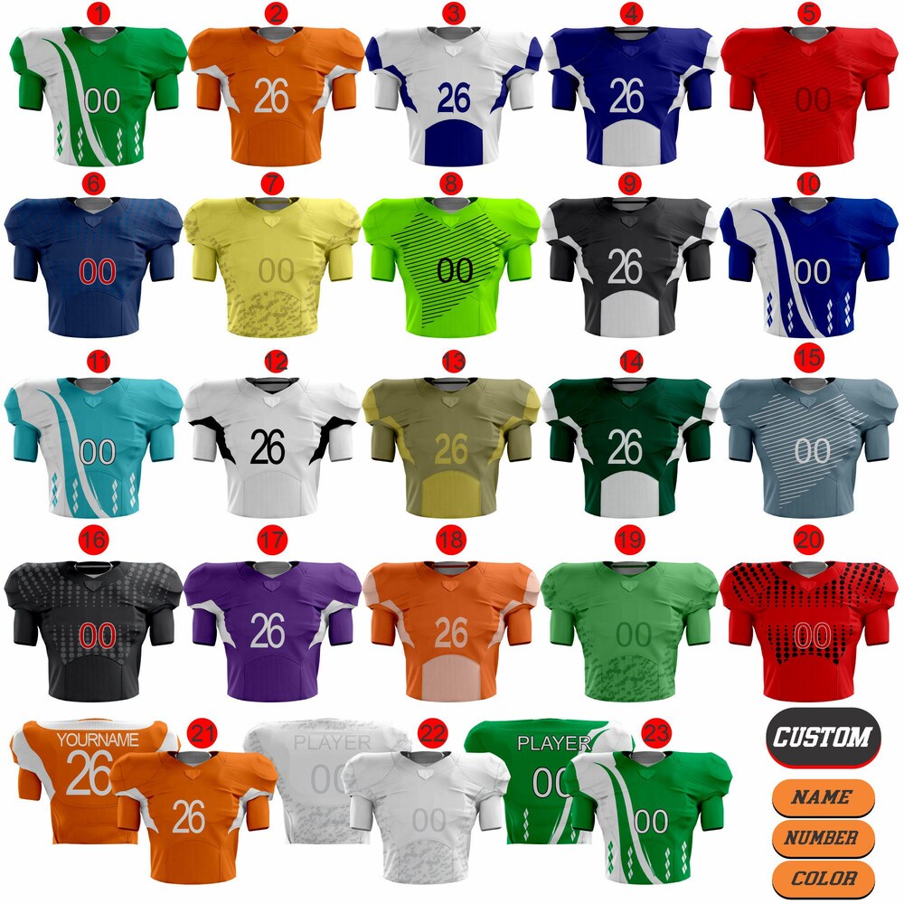 Custom Football Jersey Custom American Football Jersey Custom Name, Number Custom Club Name American Football Jerseys Fashion24Hs