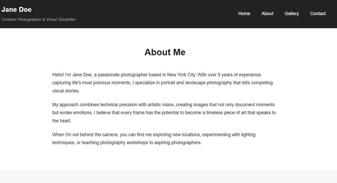 Responsive Portfolio Website Template | HTML CSS Static Website | One ...