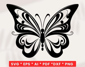 蝶 SVG | 蝶 クリップアート | 蝶 シルエット カット ファイル