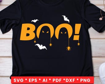Halloween SVG, Boo SVG, Boo silhouette SVG, Halloween boo png, Funny Halloween Shirt Svg, Funny Boo Svg, Spooky, Spider Svg, Horror t-shirt