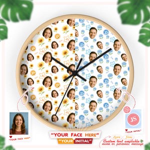 Reloj de pared floral personalizado, decoración vintage para el hogar, arte de pared para la cocina, regalo para ella, decoración bohemia, regalo de aniversario AAATCX