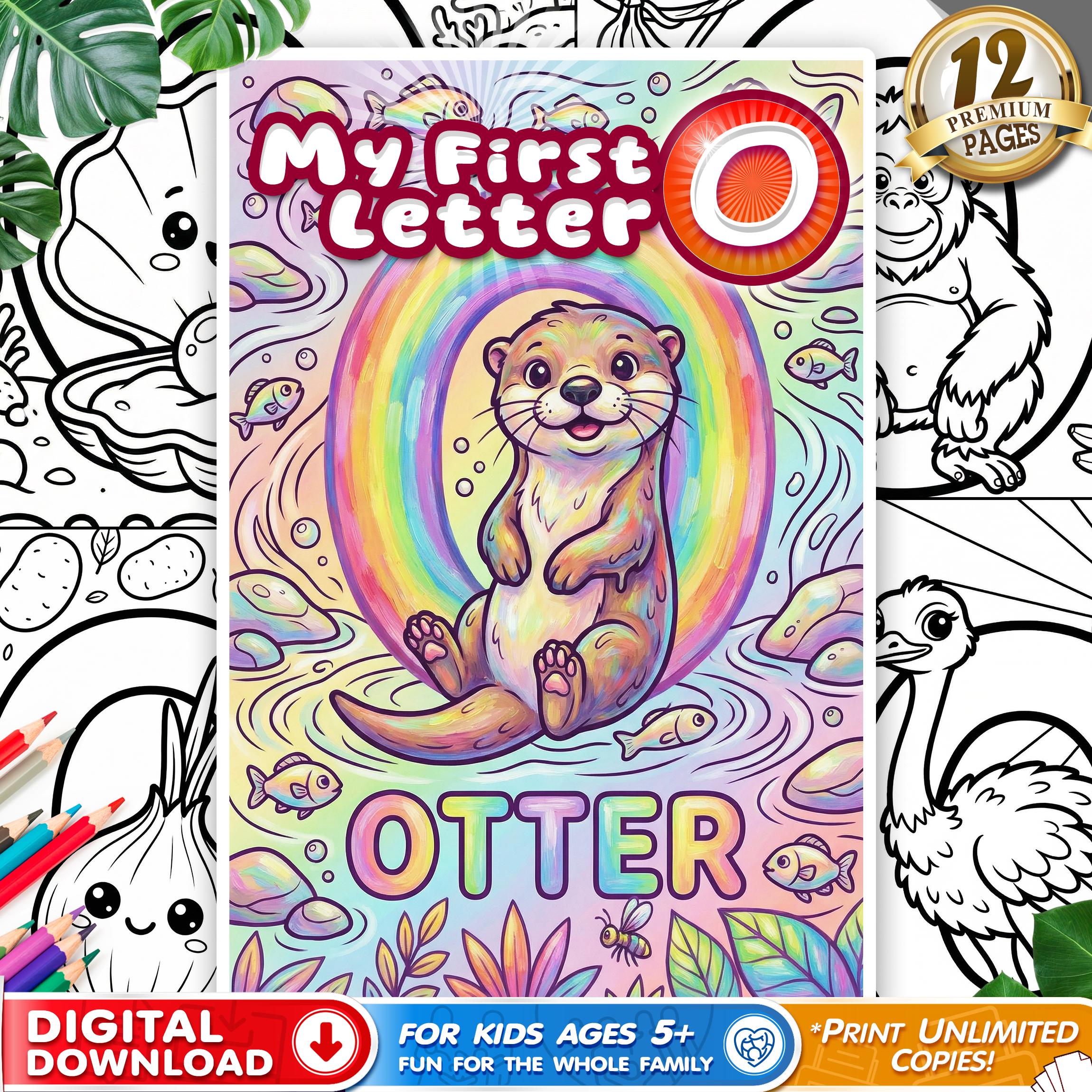 Letter O Coloring Pages for Kids, Educational Alphabet Book, Preschool ...