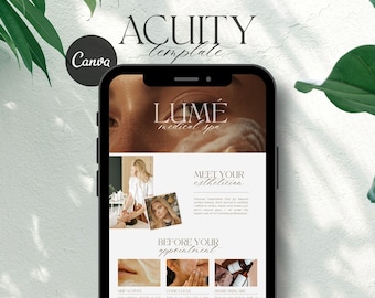 Esthetician Square Booking Site Template, Squarespace Appointments Template, Med Spa Booking Site, Clinic Branding Bookings, Canva Editable