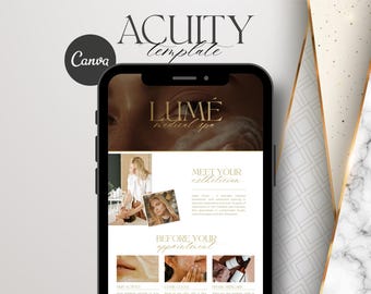 Luxury Acuity Scheduling Banner Template for Estheticians: Beauty Salon Black Website Booking Pages for Medspa, Skincare Spa, Canva Editable