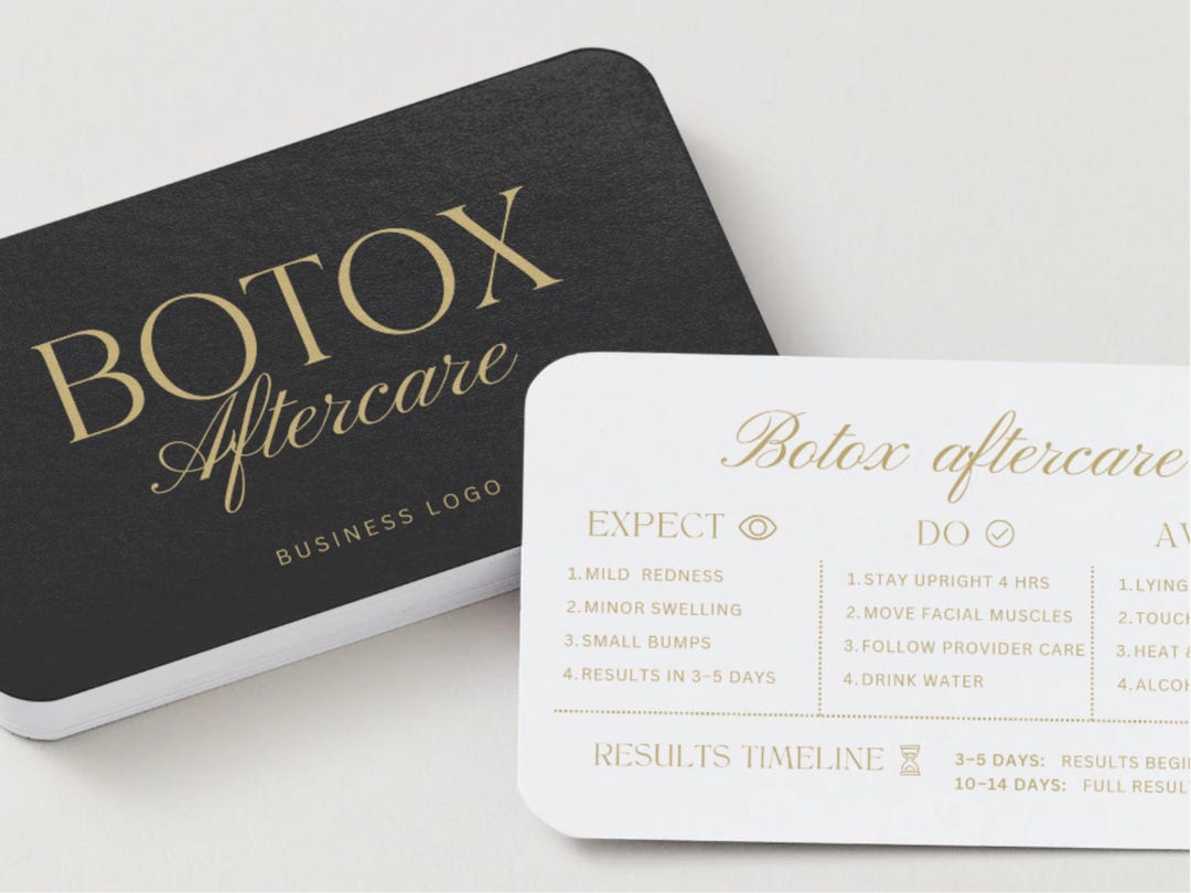 Botox Aftercare Card: Editable Anti-wrinkle Care Instructions Template ...
