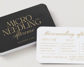 Microneedling Aftercare Card: Editable Post Treatment Care Instructions Template, Med Spa, Esthetician Business, Canva