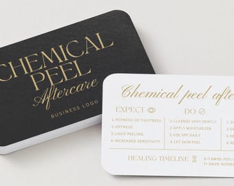 Chemical Peel Aftercare Card: Editable Post Peel Care Instructions Template, Med Spa, Esthetician Business, Skincare Clinic, Canva