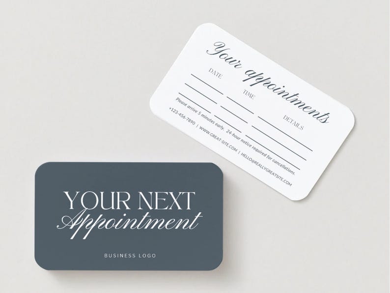 Next Appointment Card Template: Client Appointment Reminder, Minimal ...