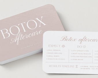 Botox Aftercare Card: Pink Anti-Wrinkle Care Instructions Template, Aesthetic Clinic, Cosmetic Nurse Injector, Beauty Salon, Canva Editable