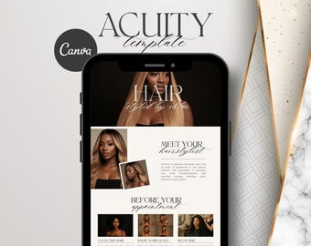 Luxury Acuity Scheduling Banners for Hairstylists: Editable Canva Templates for Salon Booking Pages & Hair Studio Websites