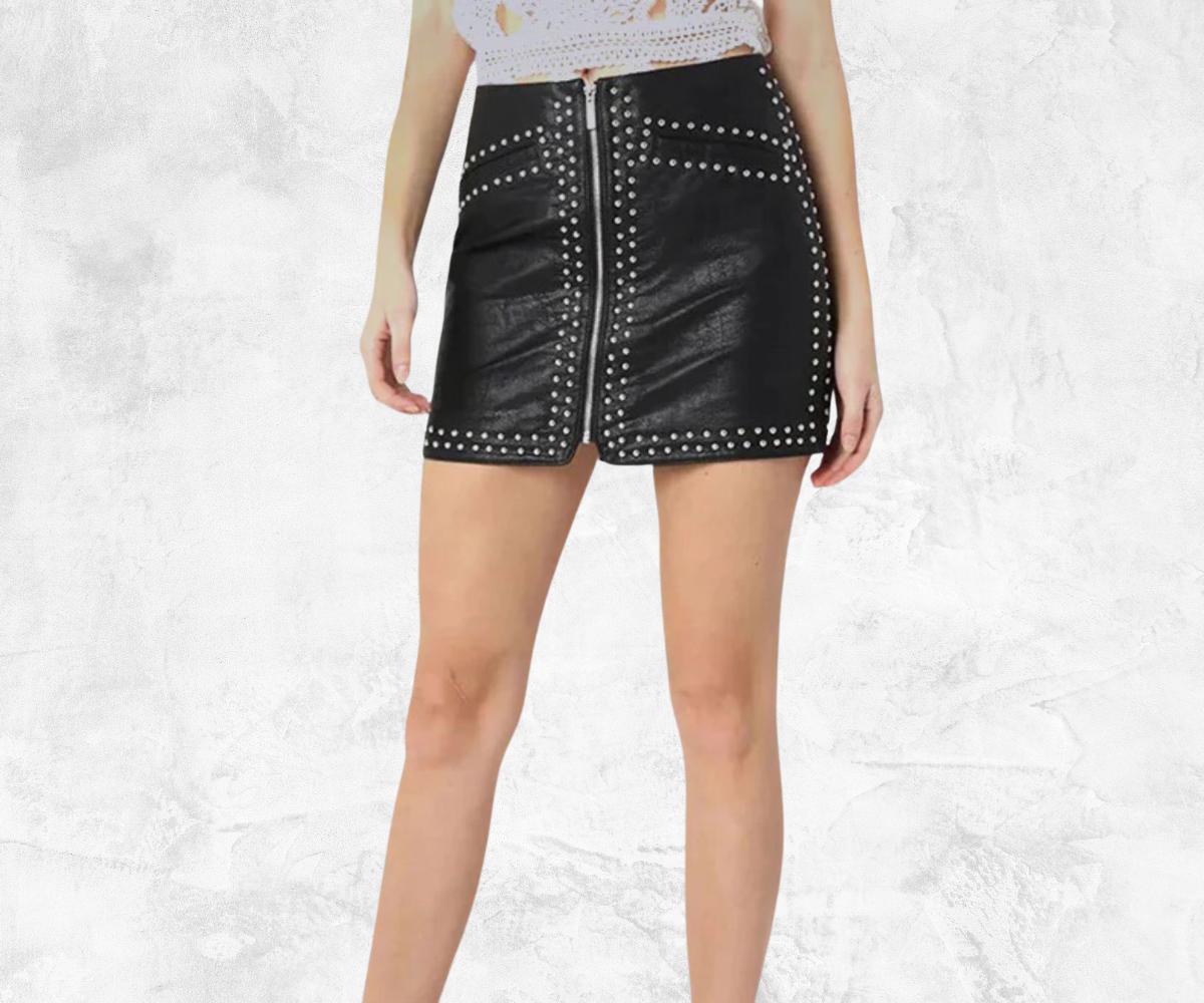 DEAL Here To Add A Little Sparkle Black Studded Skirt