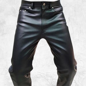 Men&#39;s Slim Fit Black Leather Pants: Handcrafted Sheep Leather Jeans