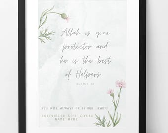 Islamic Digital Print  Quran 3:54 | but Allah is the Best of Planners |  Leaf & Floral Illustration | Muslim Home Decor | Instant Download - Etsy