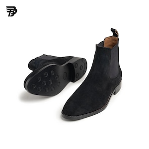 Classic Mens Leather Chelsea Boots - Handcrafted Goat Suede Shoes - BP-Attire Artisan Collection - Top Quality Cowhide Leather Boots