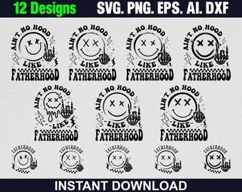 Funny Dad SVG PNG: Fatherhood Retro Designs (Digital Download)