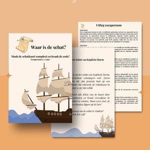 Escaperoom: Waar is de schat? - Puzzel, opdrachten, onderwijs, basisschool