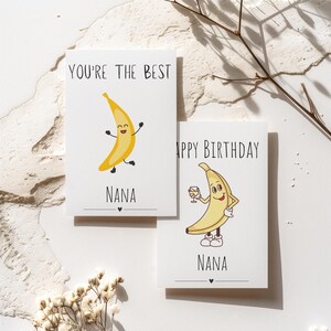 Lot de 4 cartes d'anniversaire mignonnes Best Nana à téléchargement numérique