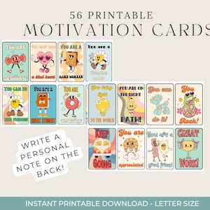 Ensemble de 56 cartes d'inspiration et de motivation imprimables pour les étudiants, téléchargement numérique