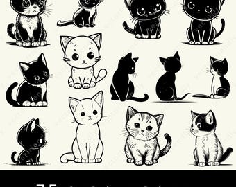 Kitten SVG, Kitten SVG bundle, Cute Cat SVG, Kitty Svg, Kitties Svg, Kitten vector, Kitten Cut File, Kitten Drawings, Cute cat cut file