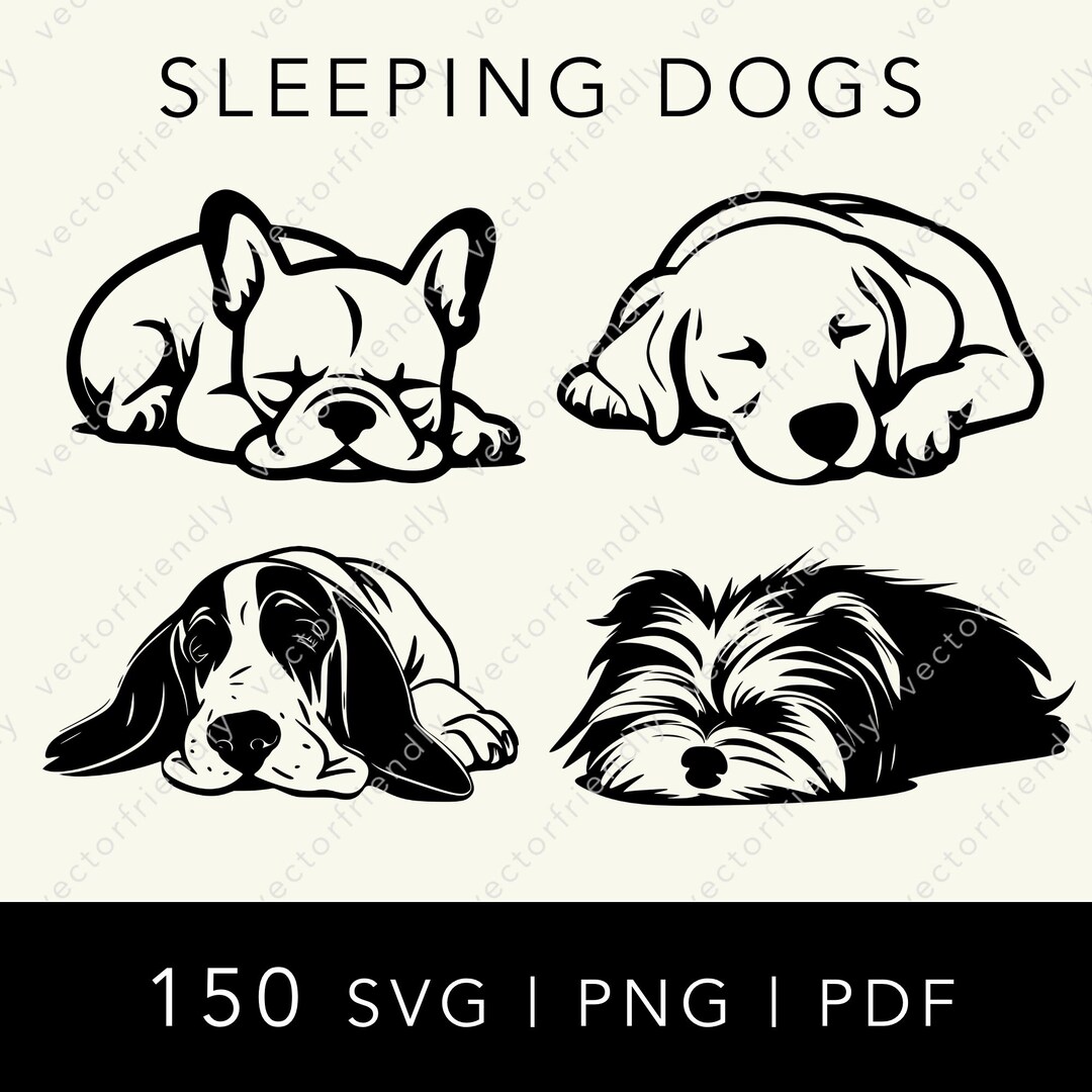 Sleeping Dogs SVG, Sleeping Dogs Bundle, Sleeping Dog Clipart, Sleeping ...