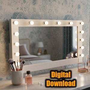 Planos para construir un espejo de tocador con luces (DIY) - Diseño de carpintería - Descarga inmediata