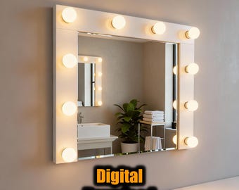 DIY Hollywood Kosmetikspiegel mit Lichtern - Holzbearbeitungsplan, Sofort Download