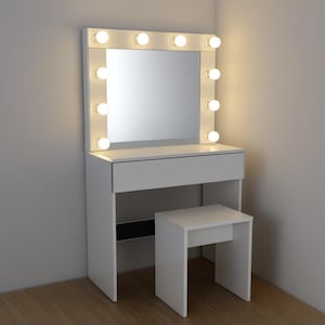 DIY Hollywood Make-up Schminktisch/Schreibtisch mit Spiegel und Lichter + Stuhl Bauplan - Holzbearbeitung Blueprint - Instant Download Bild 14