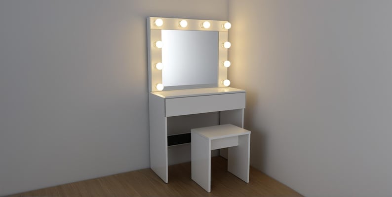 DIY Hollywood Make-up Schminktisch/Schreibtisch mit Spiegel und Lichter + Stuhl Bauplan - Holzbearbeitung Blueprint - Instant Download Bild 14