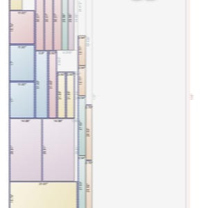 K&ouml;nnte beinhalten: Ein Zuschnittplan mit verschiedenen farbigen rechteckigen Formen und Abmessungen. Der Text "Sheet cutting plan" befindet sich in gelber und schwarzer Schrift oben im Bild. Die Ma&szlig;e sind in Zentimetern.