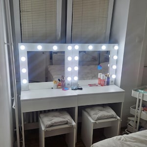 DIY Hollywood Make-up Schminktisch/Schreibtisch mit Spiegel und Lichter + Stuhl Bauplan - Holzbearbeitung Blueprint - Instant Download Bild 13