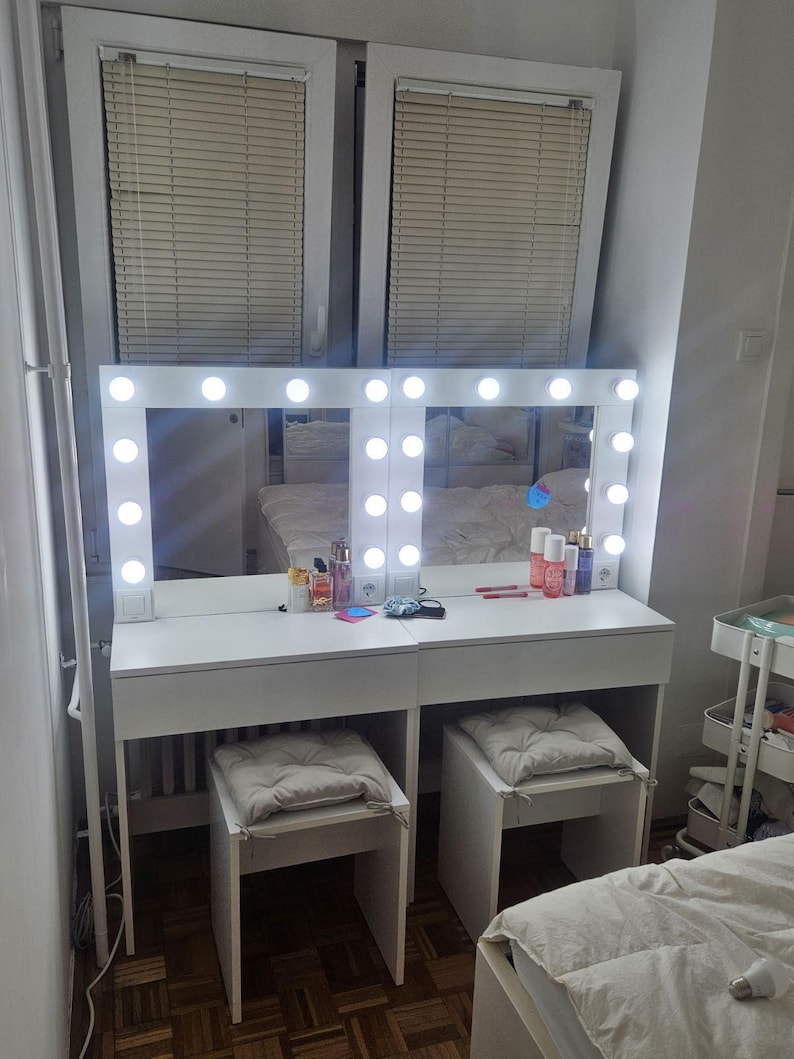 DIY Hollywood Make-up Schminktisch/Schreibtisch mit Spiegel und Lichter + Stuhl Bauplan - Holzbearbeitung Blueprint - Instant Download Bild 13